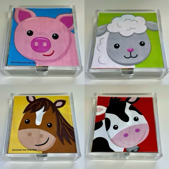 Acrylic Napkin Holder for Cocktail/Beverage Napkins, holds 40+ napkins - Picture 8 of 13